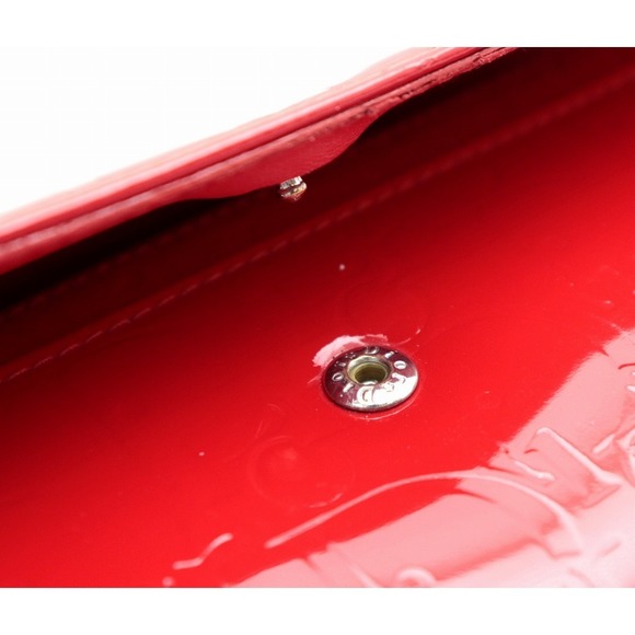 Dior Christian Wallet Trotter  Enamel Leather  Chain Lady Red - Picture 5 of 9